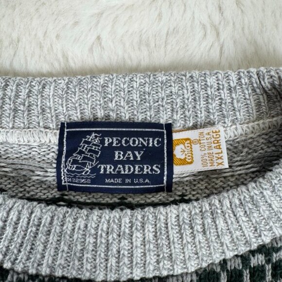 Vintage 90s Peconic Bay Traders Sweater Vintage Men’s Size XXL 2XL USA Made Knit - Picture 3 of 7